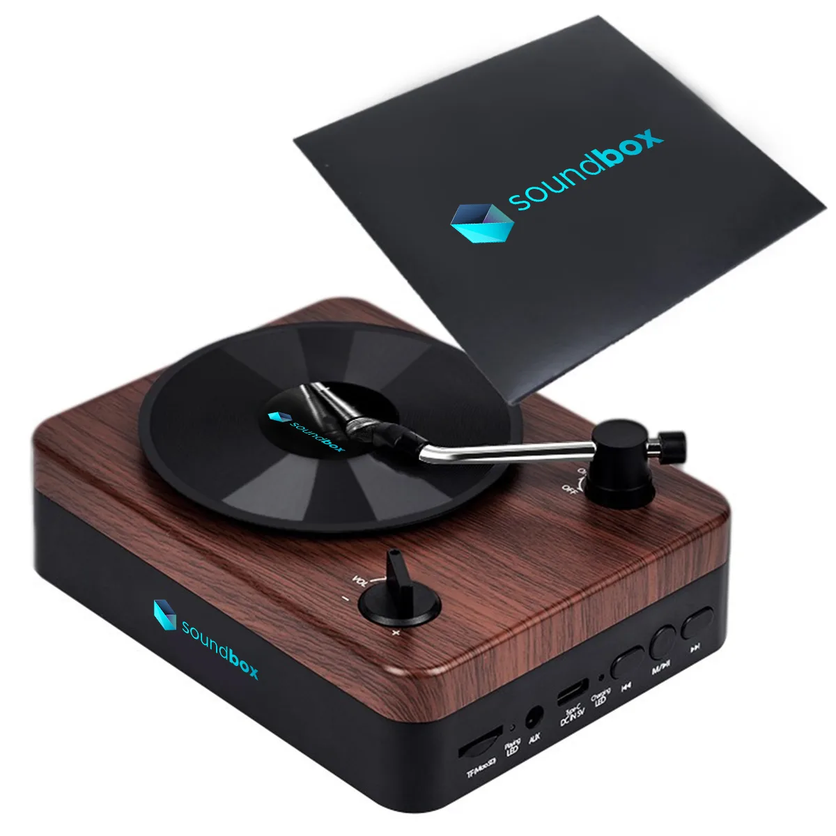 Turntable Wireless Speaker With Custom Record Envelope view 2