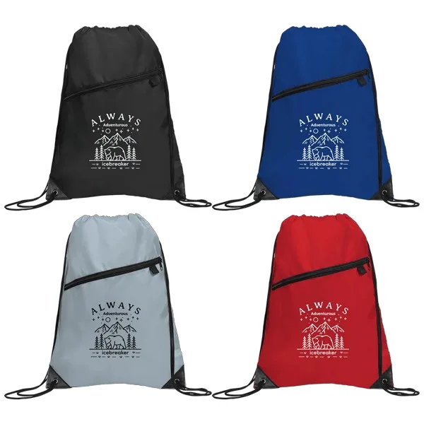 Gemma Recycled Slant Zipper Drawstring Bag