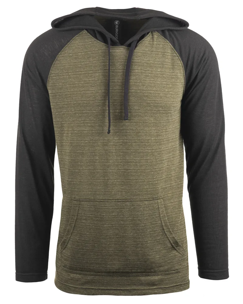 Burnside Adult Raglan Sleeve Striped Jersey Hooded T-Shirt