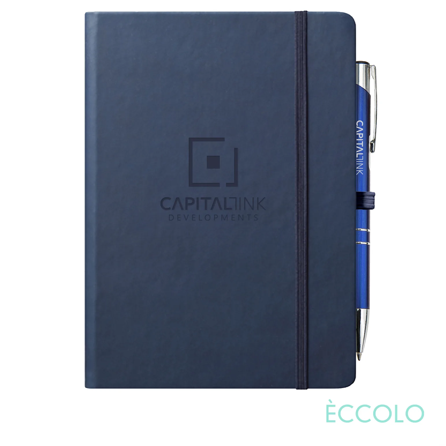 Journal & Clicker Pen, Navy Blue/Blue