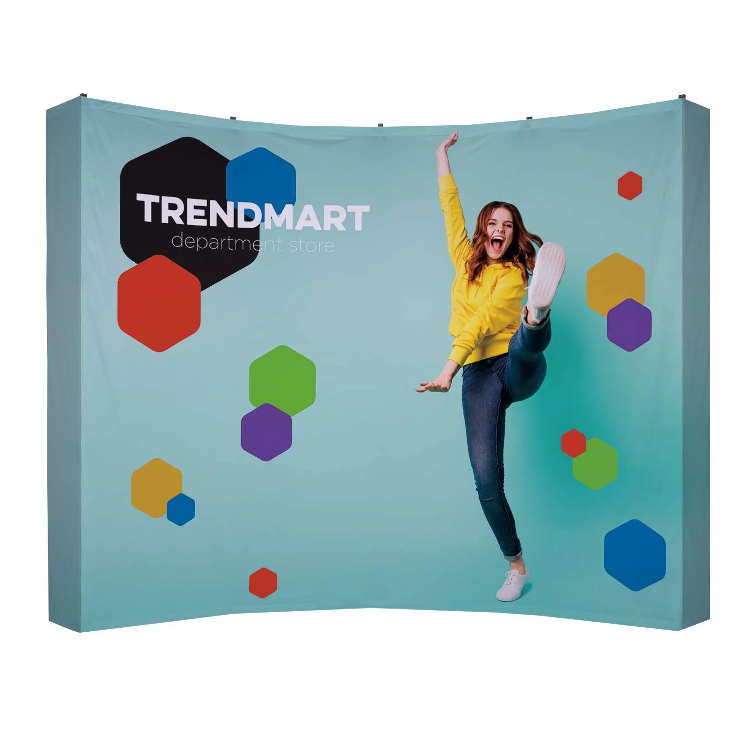 10' Curved Splash Floor Display Wrap Kit (Poly Knit) view 5