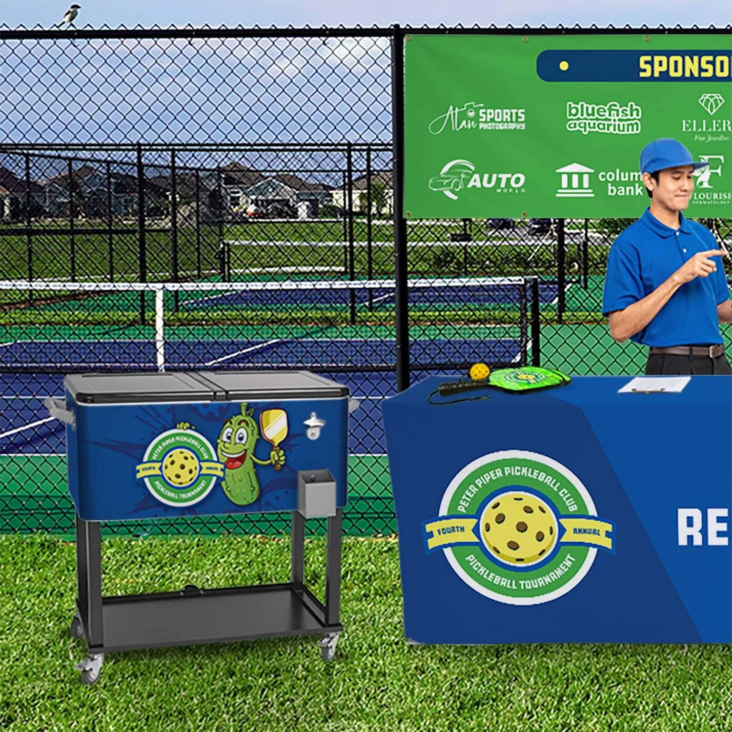 Rolling Cooler Vending Cart, Wrap Graphic view 7
