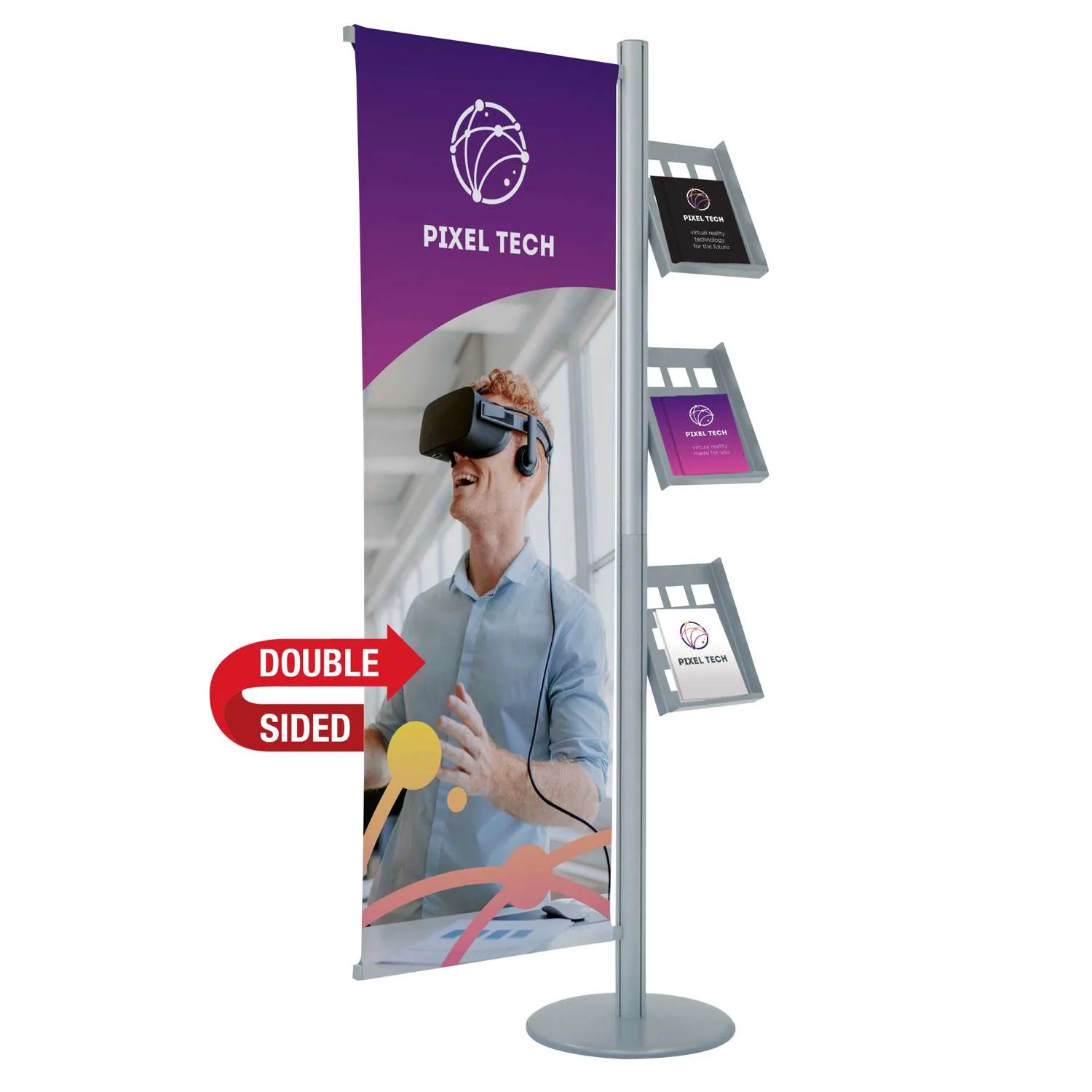Flex Banner Display Single-Banner with Lit Racks Kit