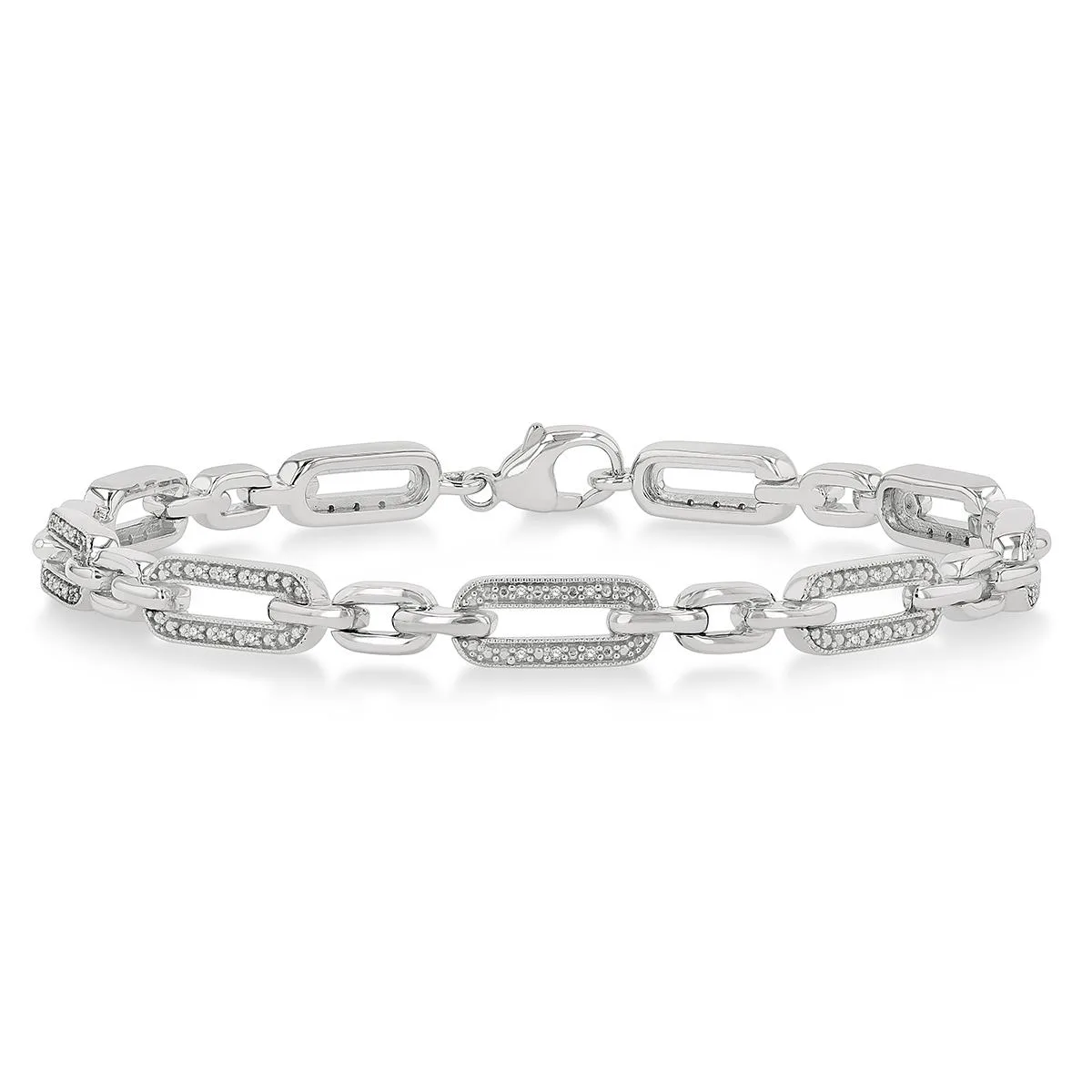 Jilco Inc Diamond Paperclip Bracelet
