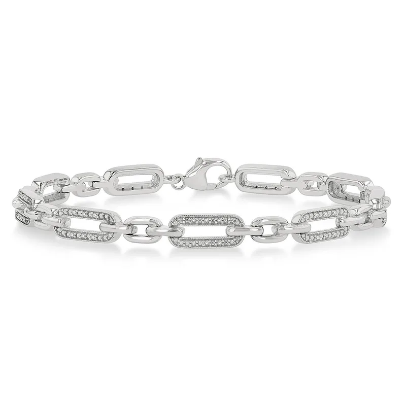 Jilco Inc Diamond Paperclip Bracelet