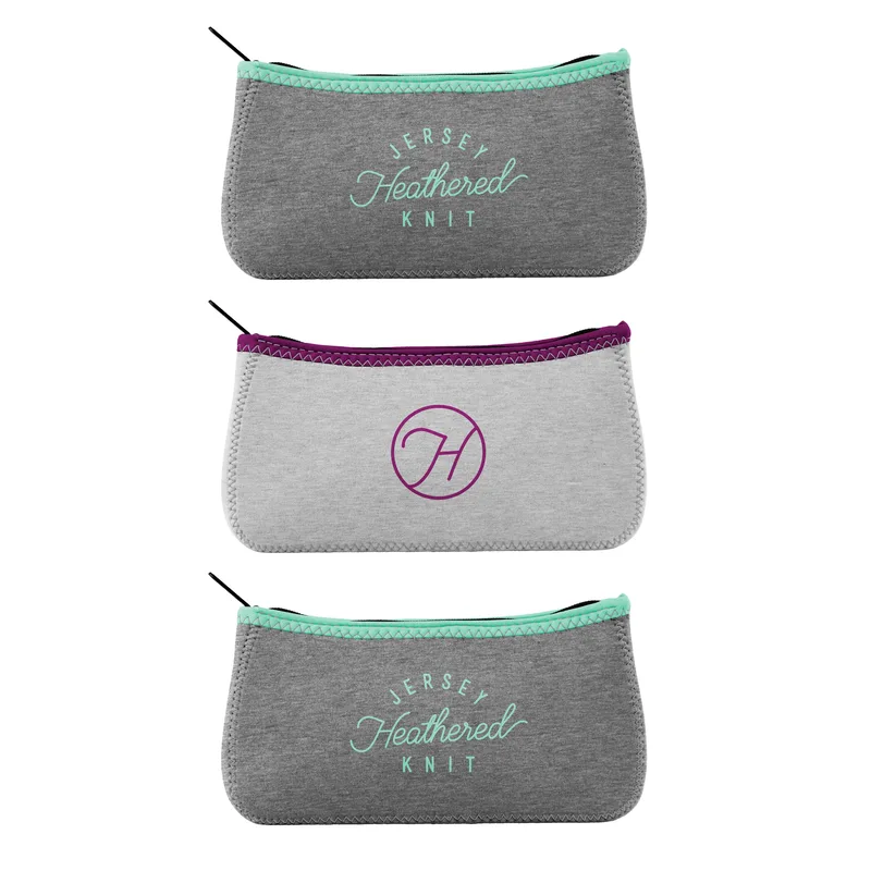 Large Heathered Jersey Knit Canoe Pouch