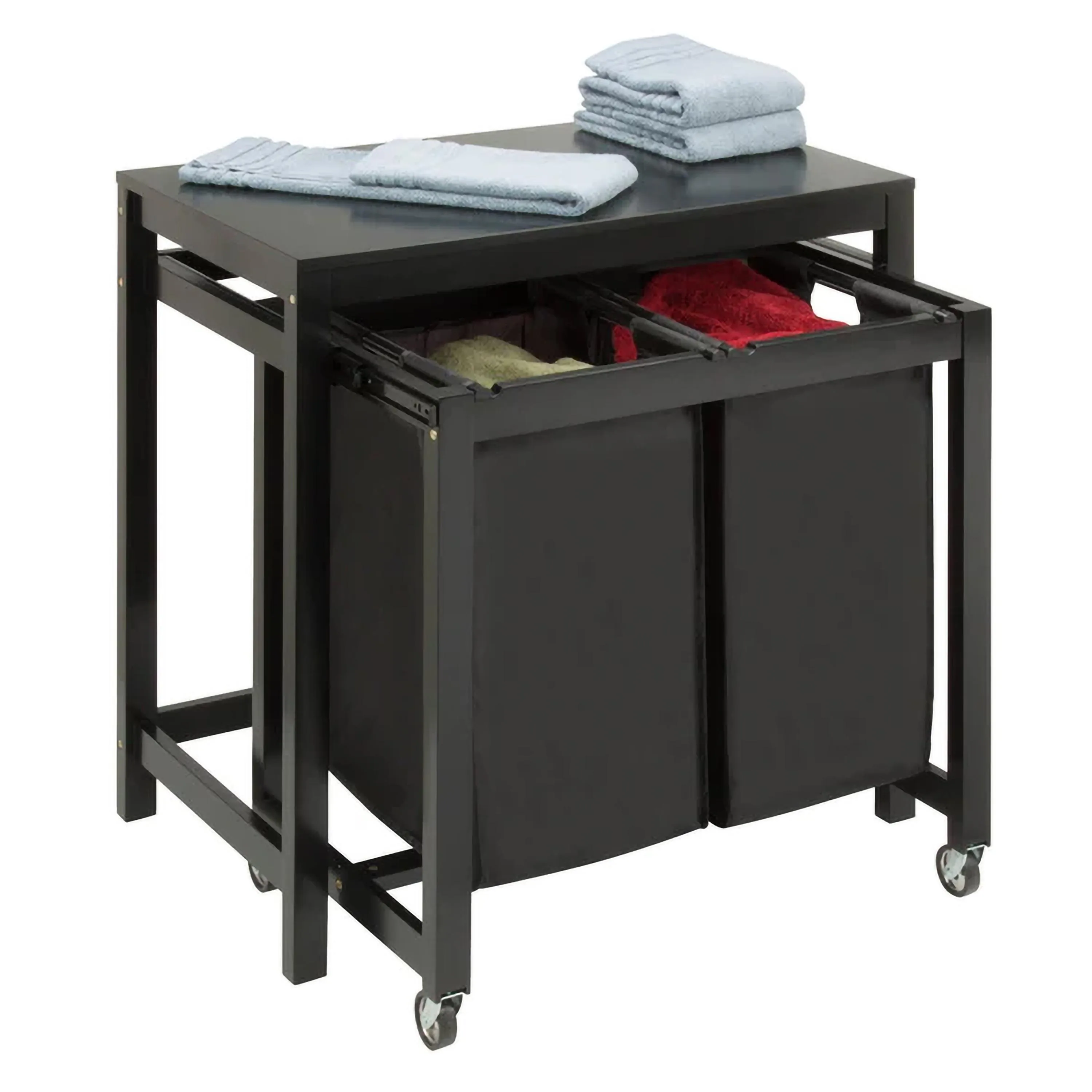 Honey-Can-Do Double Laundry Hamper & Folding Table