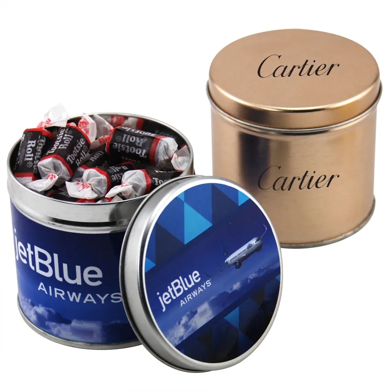 Round Tin w/Tootsie Rolls