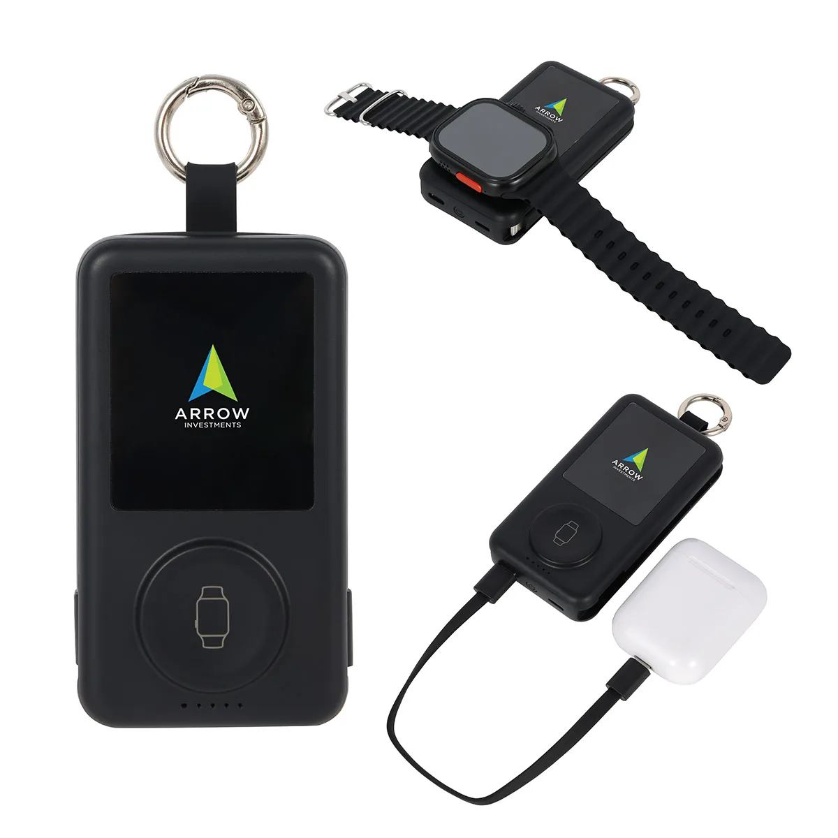 Charter 6200mAh Light Up Power Bank with Watch Charger & Keyring