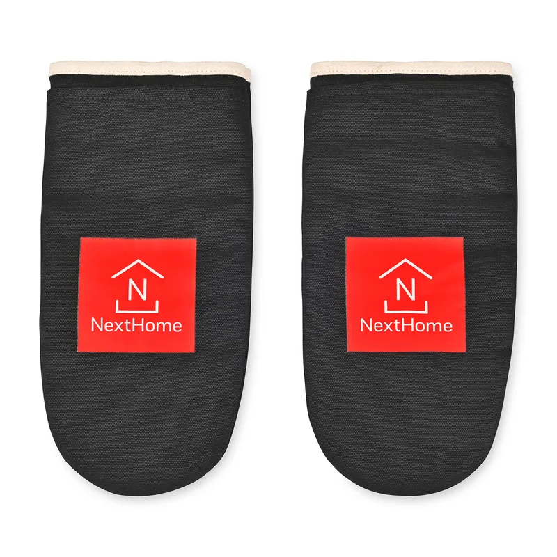 La Cuisine Oven Mitt Set of Two with AWARE™ - Black