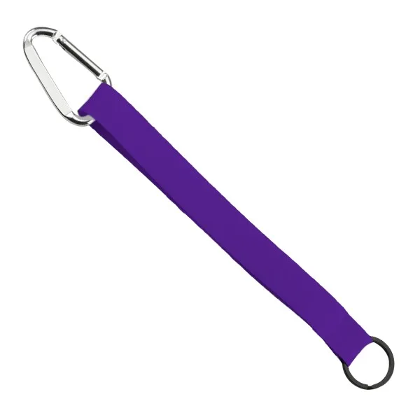 3/4" Sewn Polyester Keychain with Metal Split-Ring and Carabiner view 3