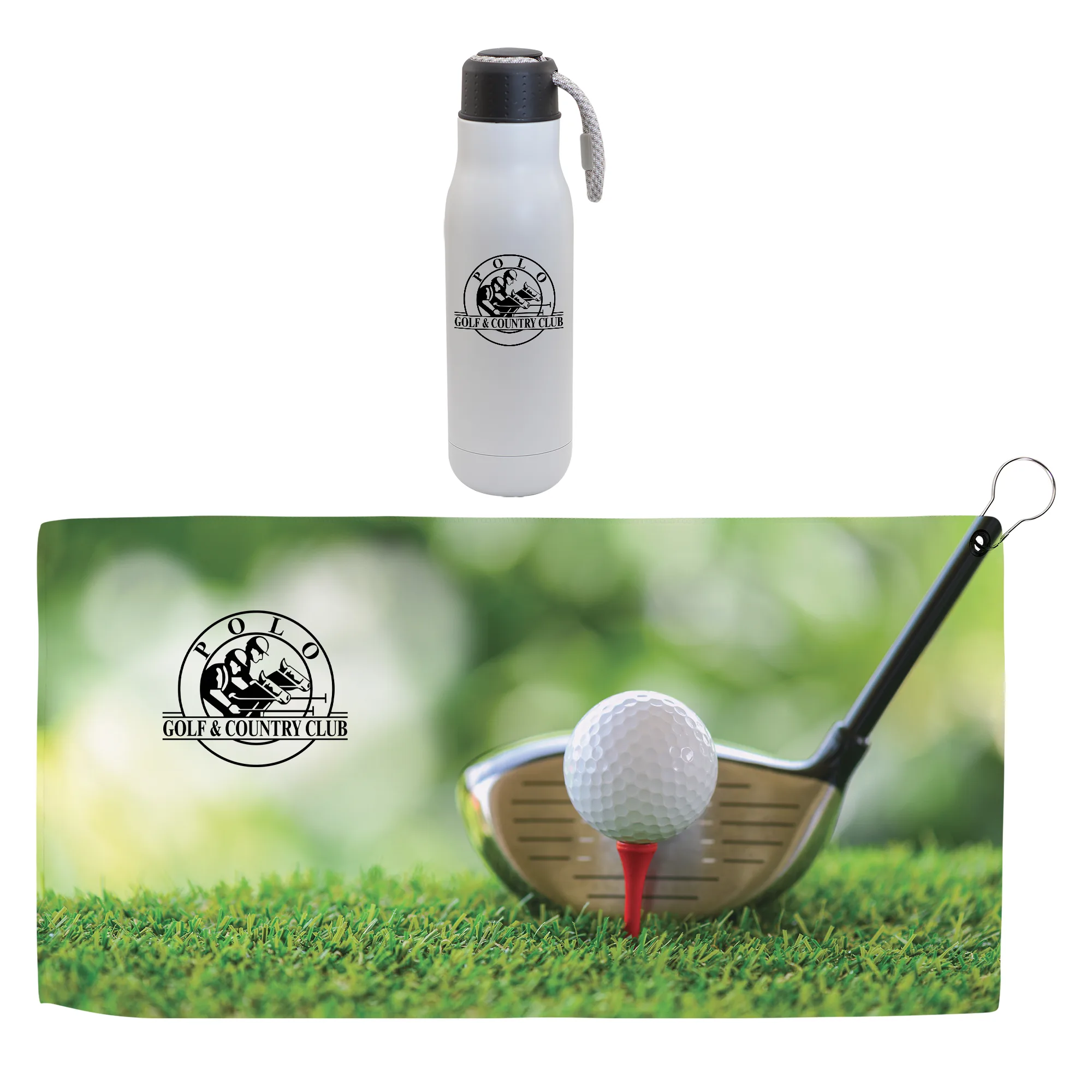 Hole in One 16oz Matte Stainless Steel Insulated Bottle & Golf Towel Gift Set view 4