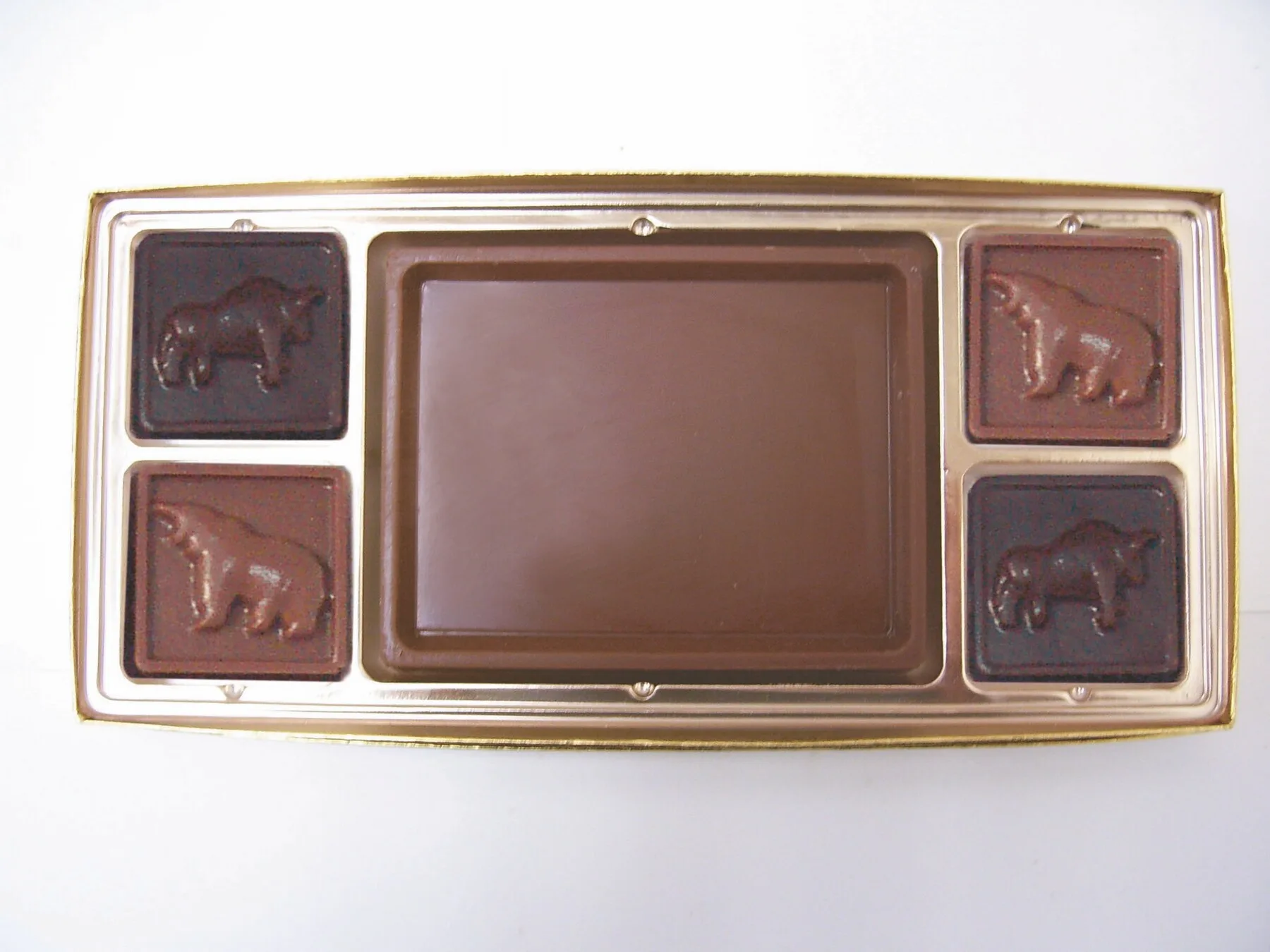 Gift Box w/ 4 Chocolate Squares & Custom Chocolate Centerpiece view 2