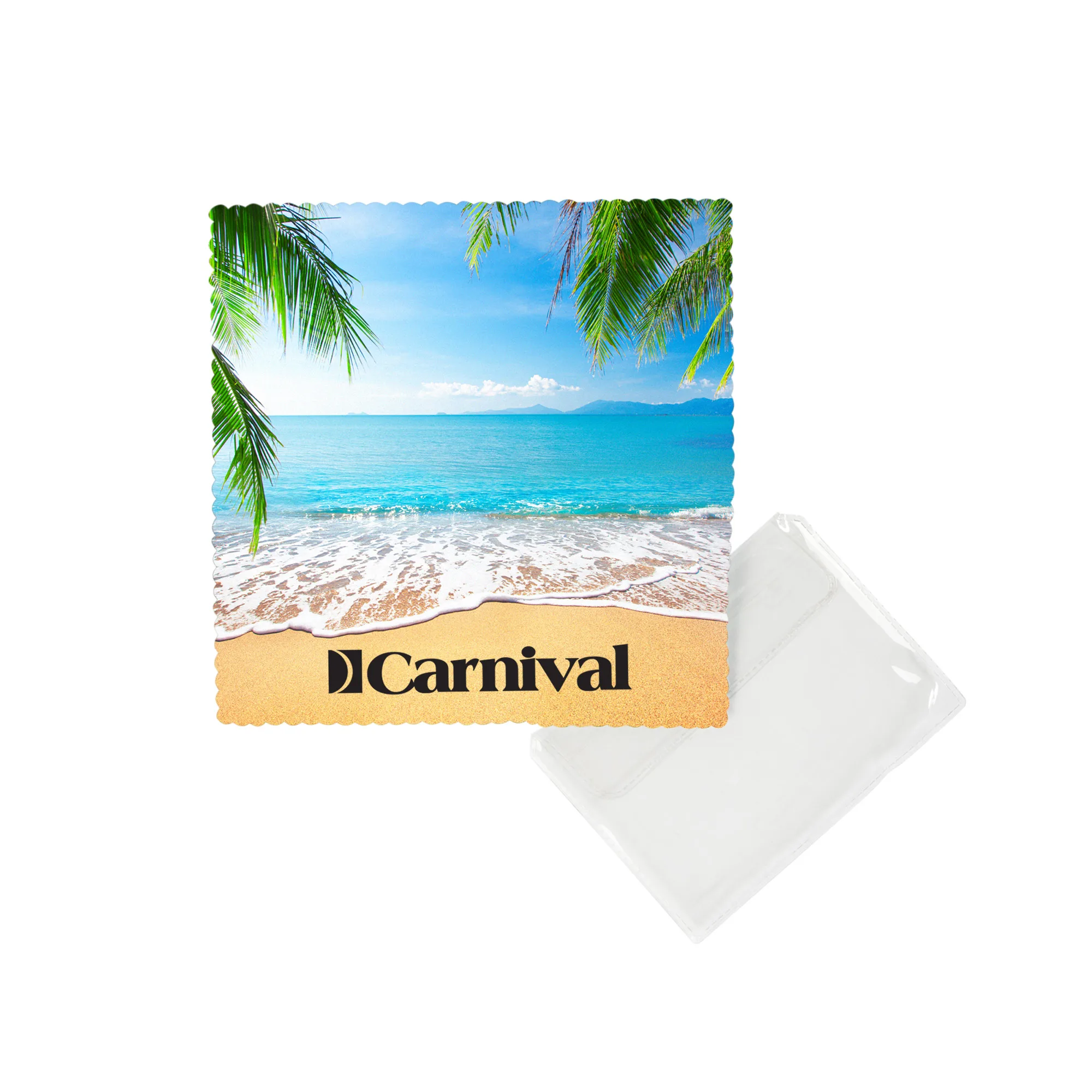6"x6" Microfiber Full Color Cloth w/Clear Pouch
