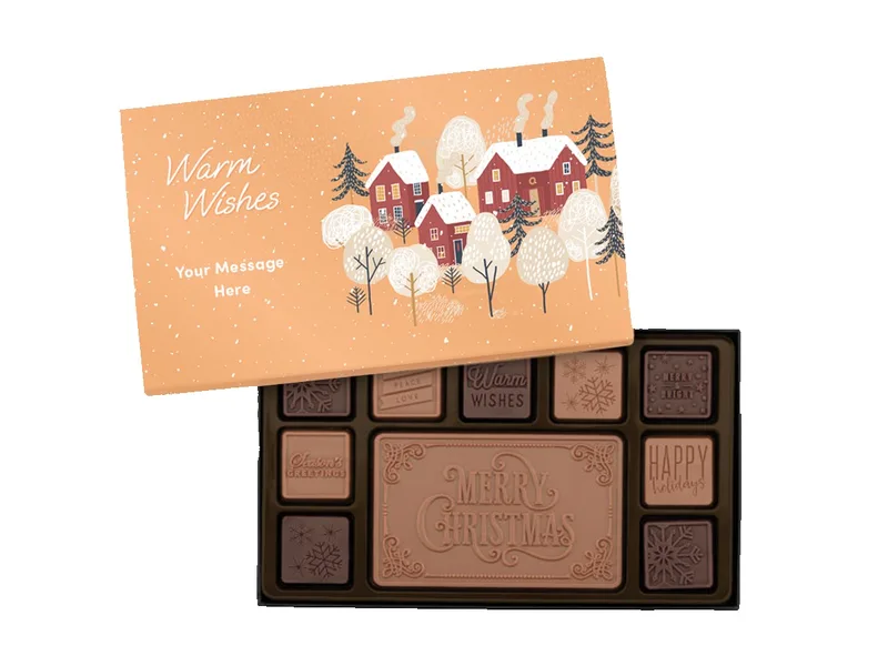 Merry Christmas 19-Piece Chocolate Gift Set with Personalized Packaging