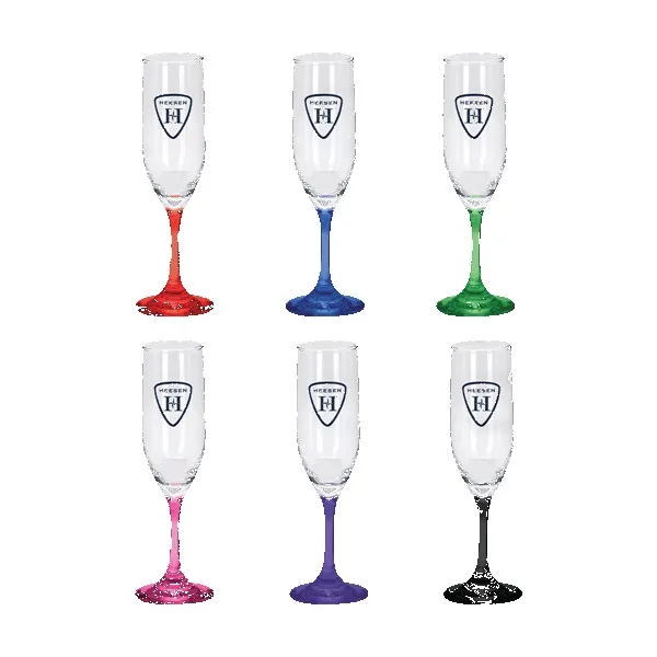 Toast 6.25 oz Premiere Champagne Flute with Color Bottom