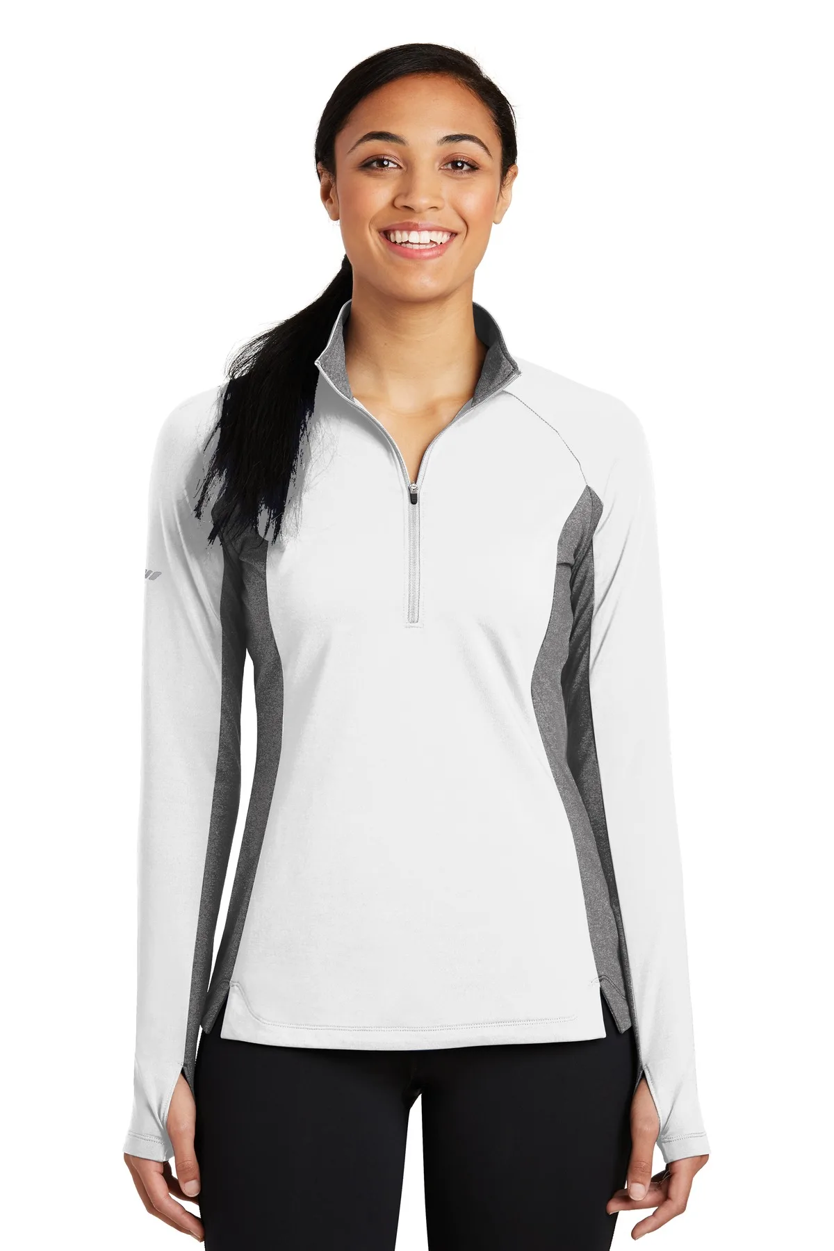 Sport-Tek® Women's Sport-Wick® Stretch Contrast 1/4-Zip Pullover.