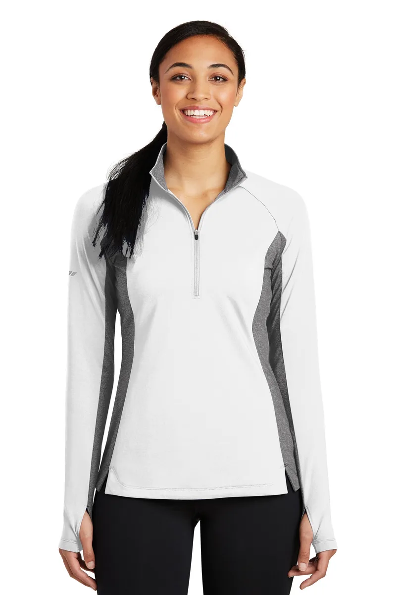Sport-Tek® Women's Sport-Wick® Stretch Contrast 1/4-Zip Pullover.
