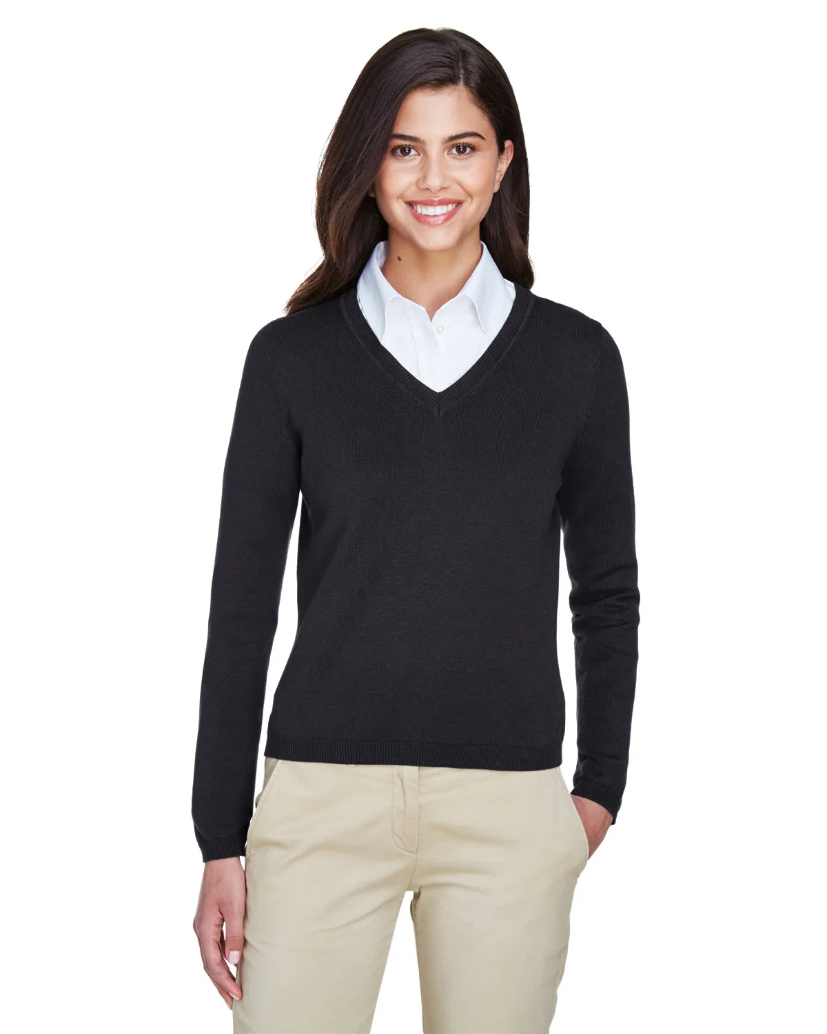 Devon and Jones Ladies' V-Neck Sweater