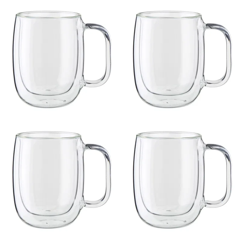 Zwilling Sorrento 4Pc Double Wall Glass Coffee Mug Set