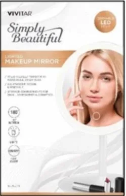 Vivitar® Lighted LED White Vanity Mirror