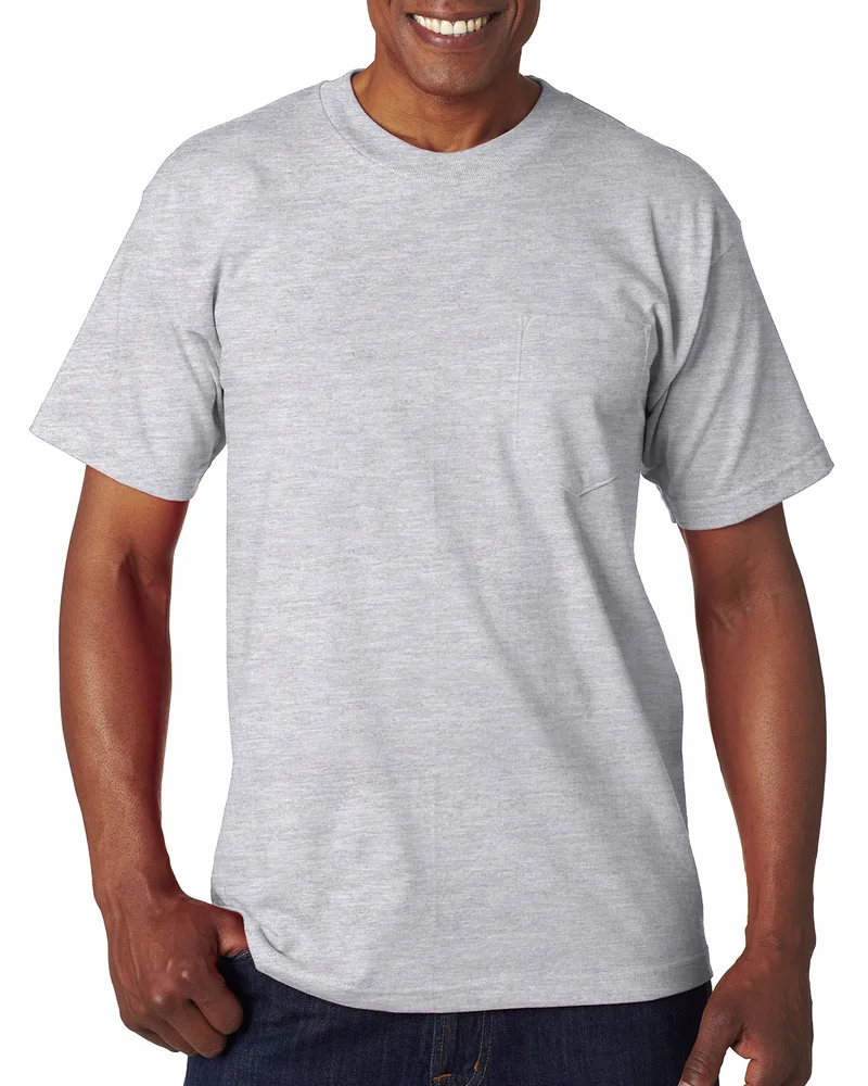 BAYSIDE Unisex USA Made Heavyweight Pocket T-Shirt