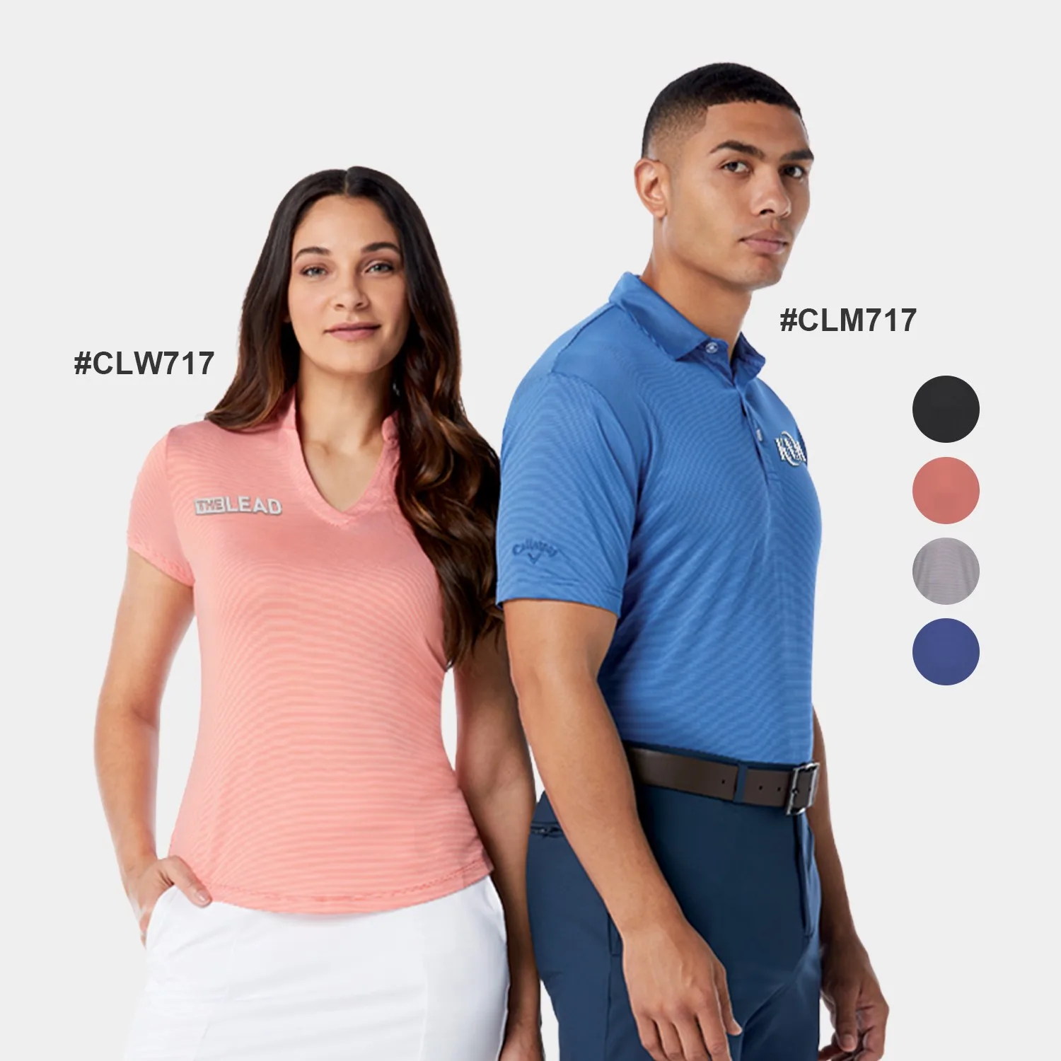 Callaway® Moisture Wicking Fine Line Stripe Men's Polo Shirt with Custom Logo