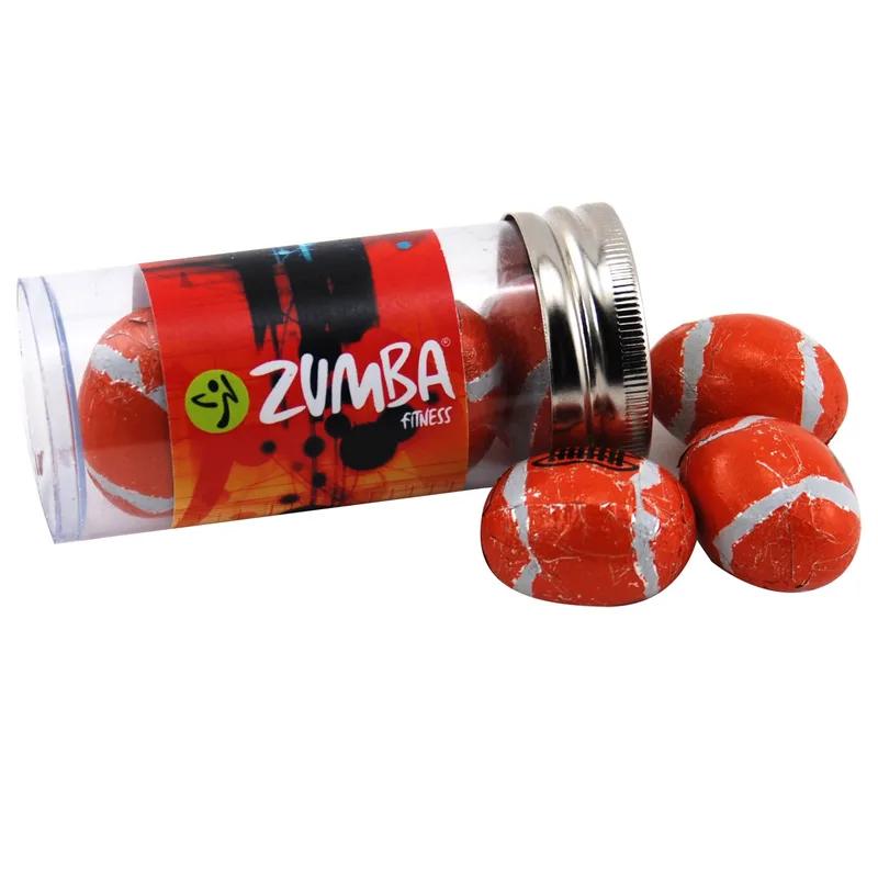 Tube w/Chocolate Footballs