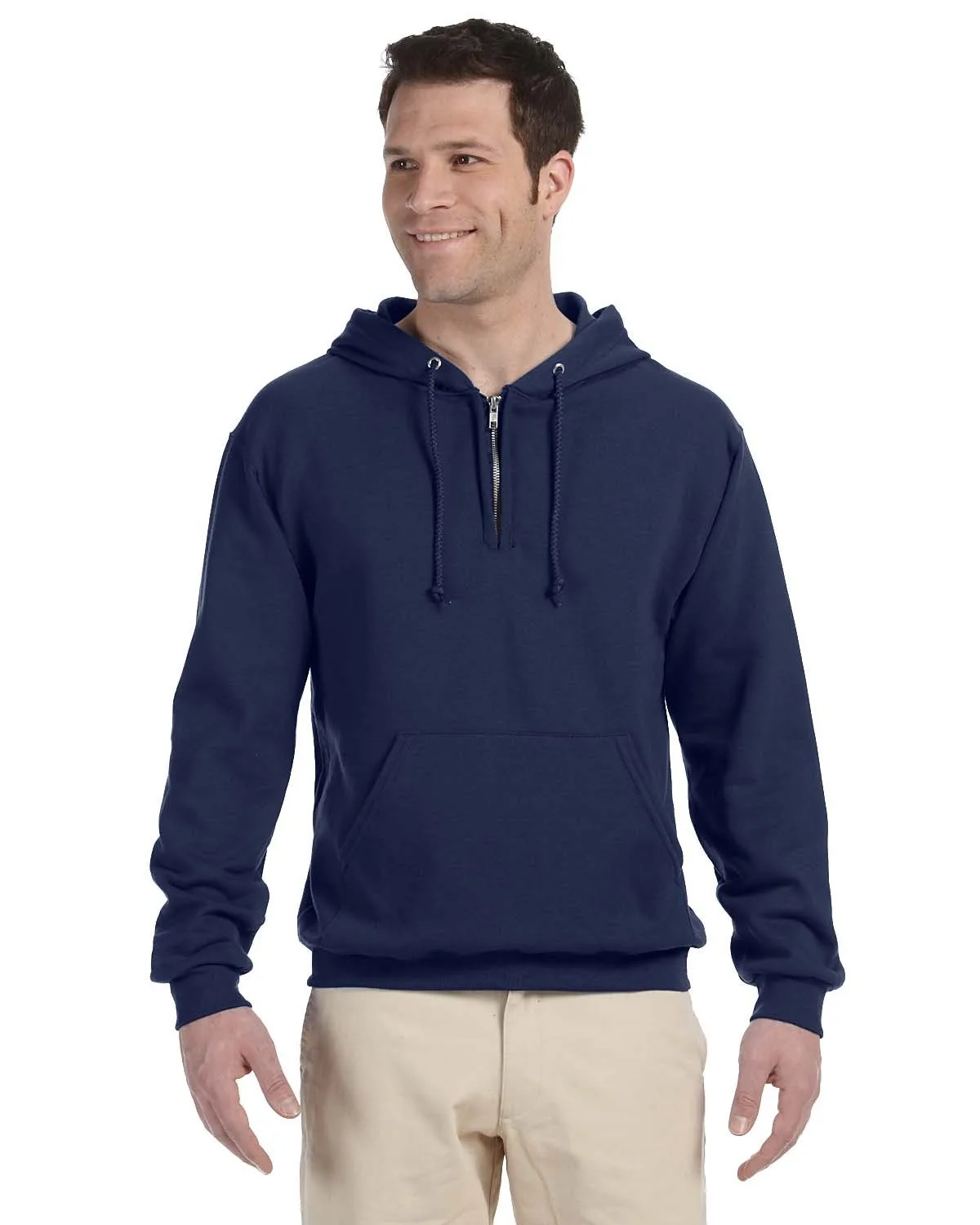 Jerzees Adult NuBlend® Fleece Quarter-Zip Pullover Hooded Sweatshirt