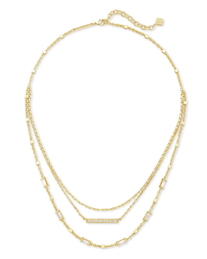 Kendra Scott Addison Triple Strand Necklace in Gold