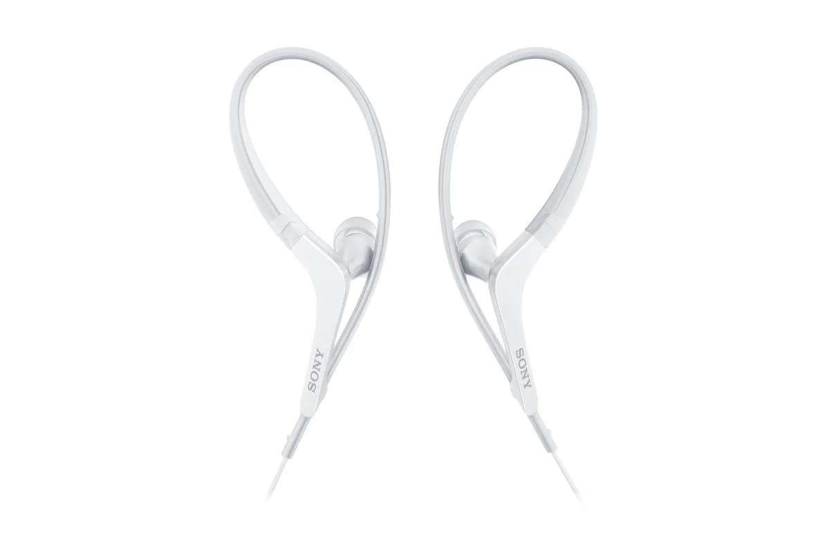 Sony Sports In-Ear White Earpbuds w/Mic & Ear Loops