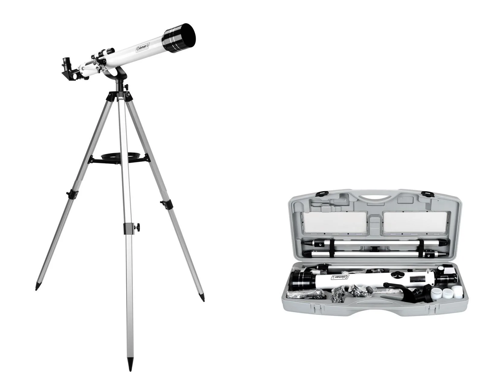 Coleman 525X Refractor Telescope W/ Carrying Case - Elegant White