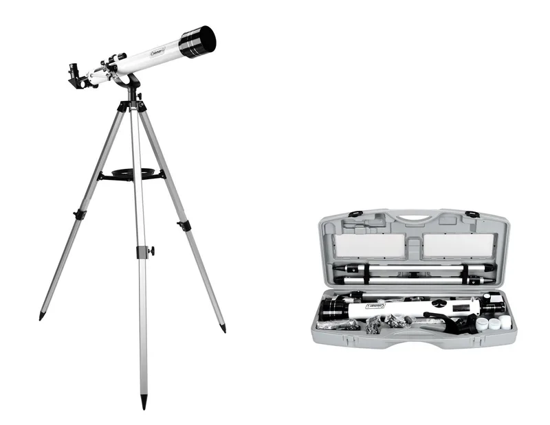 Coleman 525X Refractor Telescope W/ Carrying Case - Elegant White