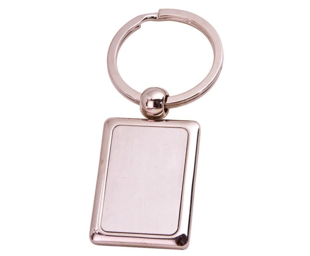 Flat Rectangle Zinc Keychain view 2