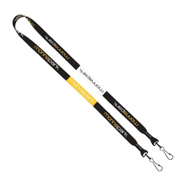 1/2" 2-Ended Dye-Sublimated Lanyard with Metal Crimp and Metal Swivel Snap view 2