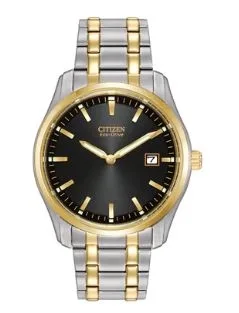 Citizen® Men's Corso Eco-Drive® Two-Tone Watch w/Black Dial