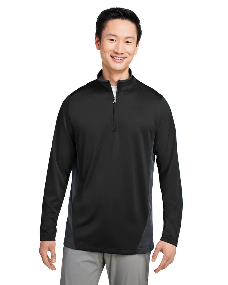 Harriton Men's Flash Snag Protection Plus IL Colorblock Quarter-Zip Pullover Shirt