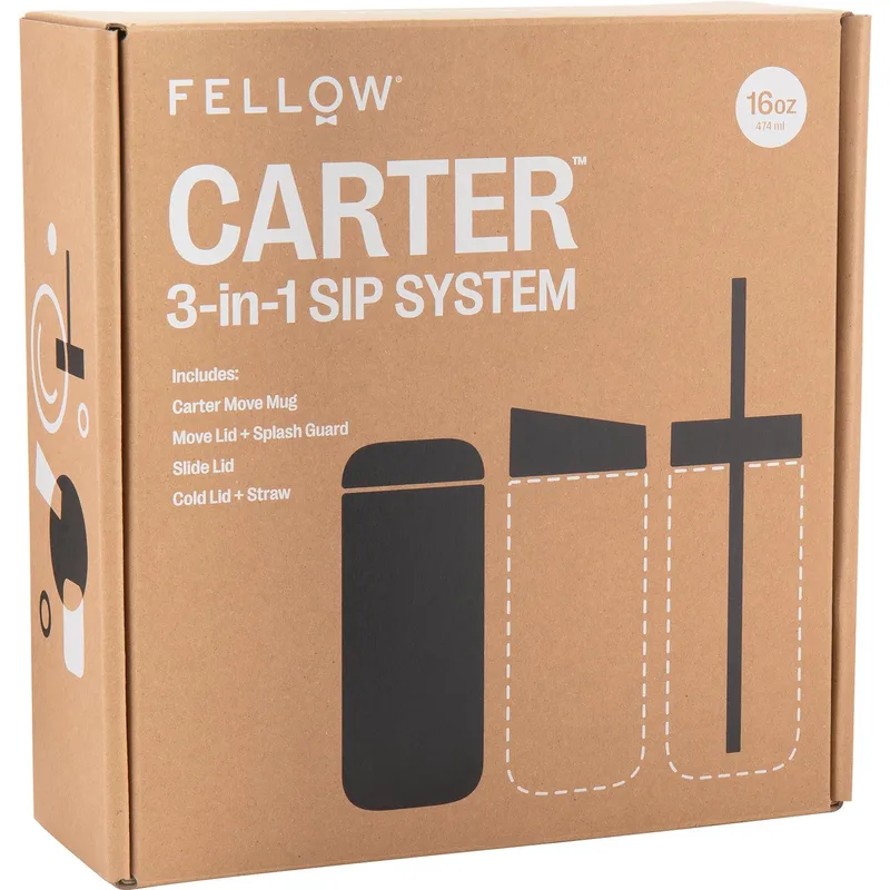 16 oz Fellow Carter 3-In-1 Sip System Travel Tumbler