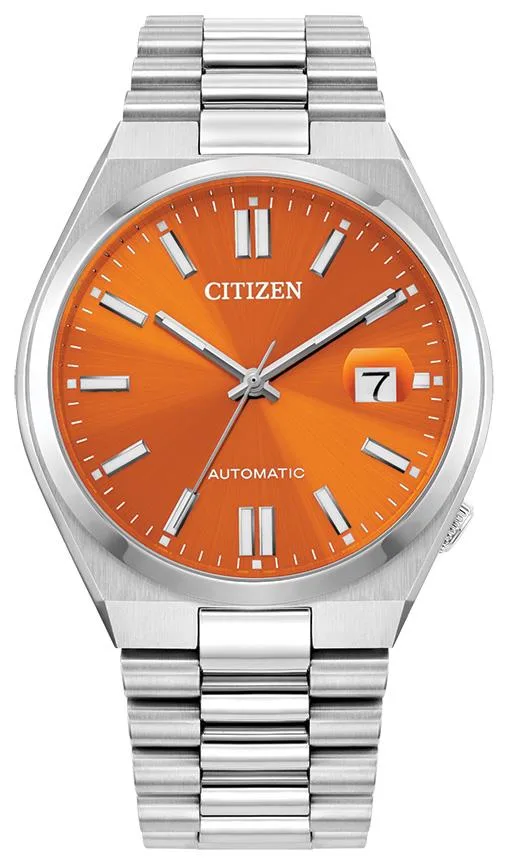 Citizen Watch Men's Sport Luxury Tsuyosa Stainless Steel Bracelet Watch Orange Dial