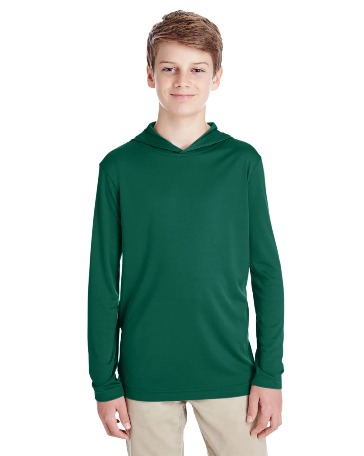 Team 365 Youth Zone Performance Long Sleeve Hooded T-Shirt view 3