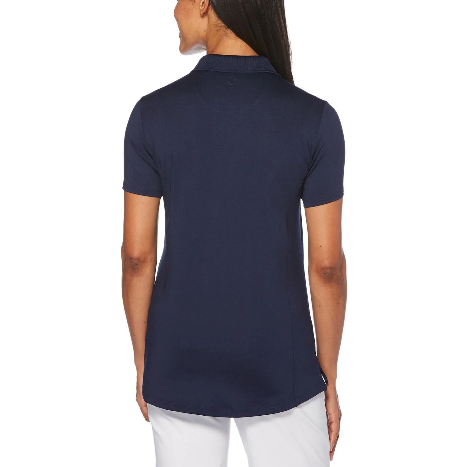 Callaway® Moisture Wicking UPF 50+ Solid Stretch Women's Polo Shirt with Custom Logo view 3