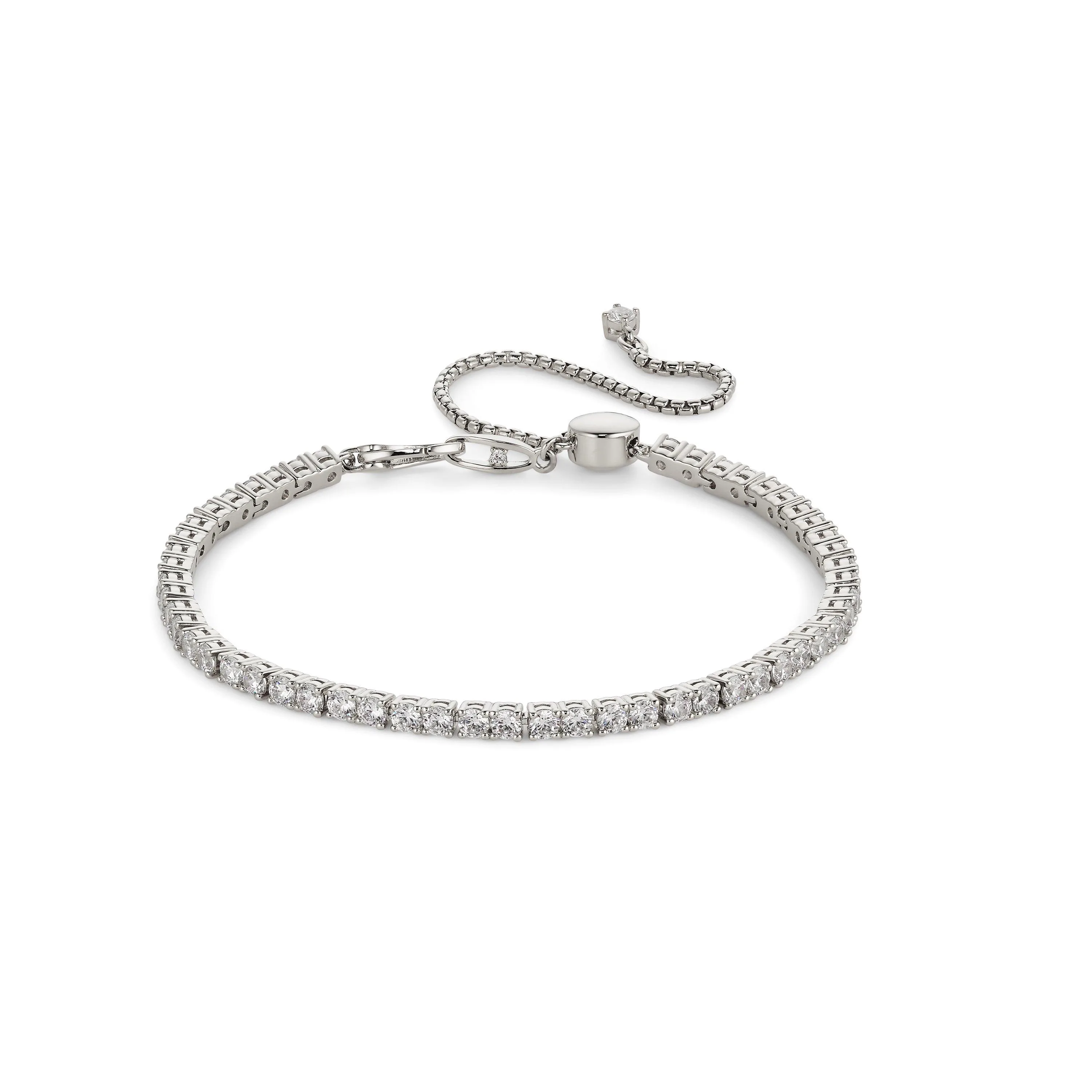 Nadri Love All Tennis Silver Slider Bracelet