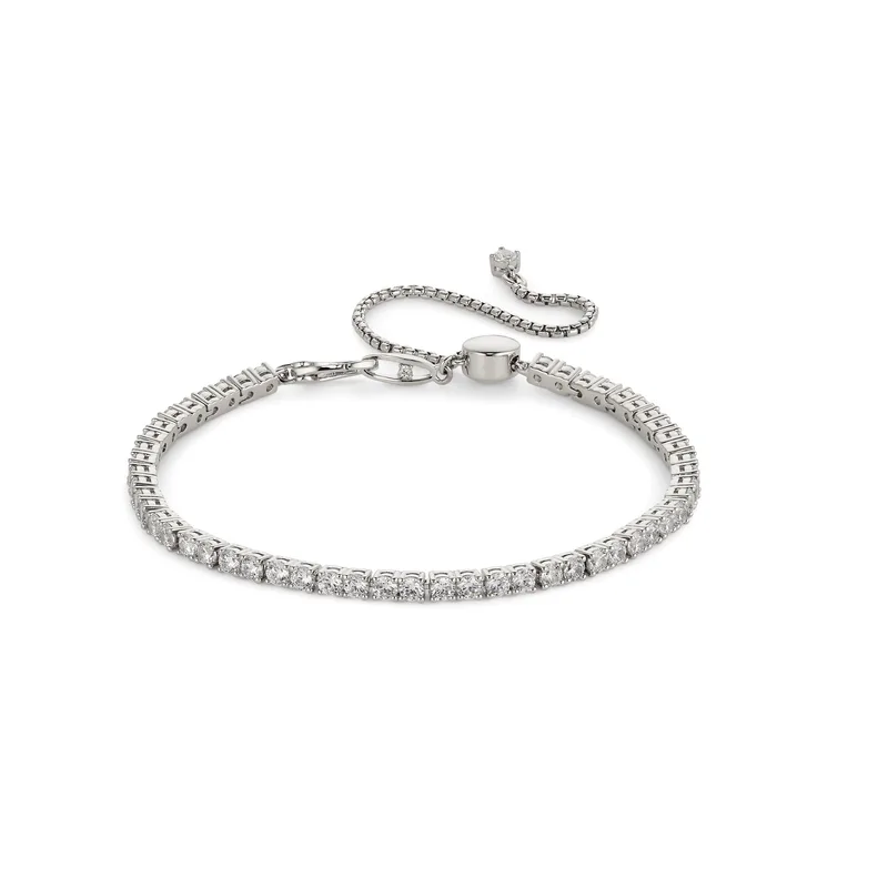 Nadri Love All Tennis Silver Slider Bracelet