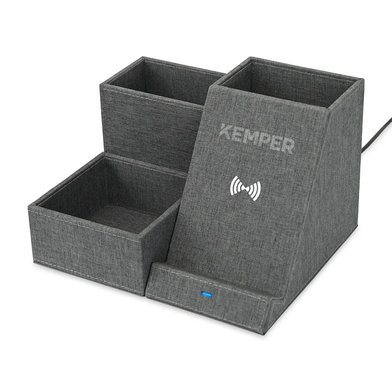 Eden Wireless Charging Desk Organizer - Charcoal Heather