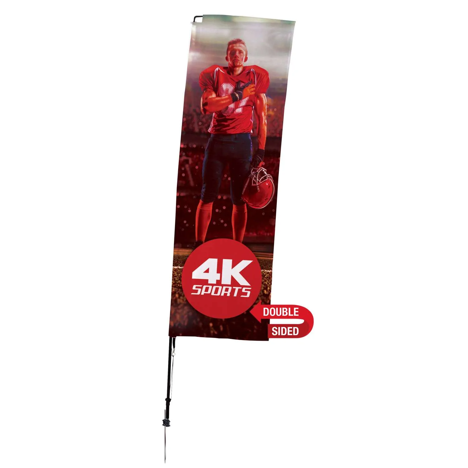 10' Streamline Rectangle Sail Sign Flag, 2-Sided, Spike