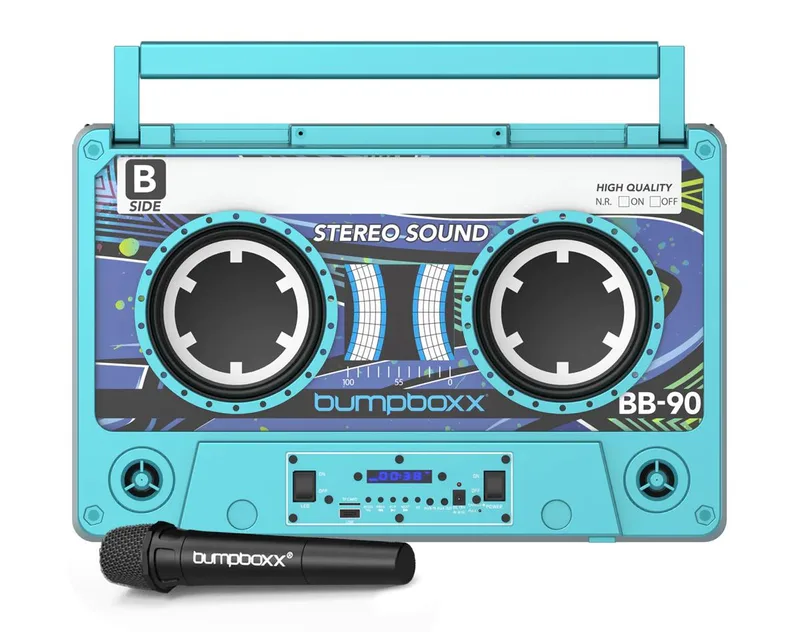 Bumpboxx Remixx Bluetooth Boombox Speaker Neon Blue