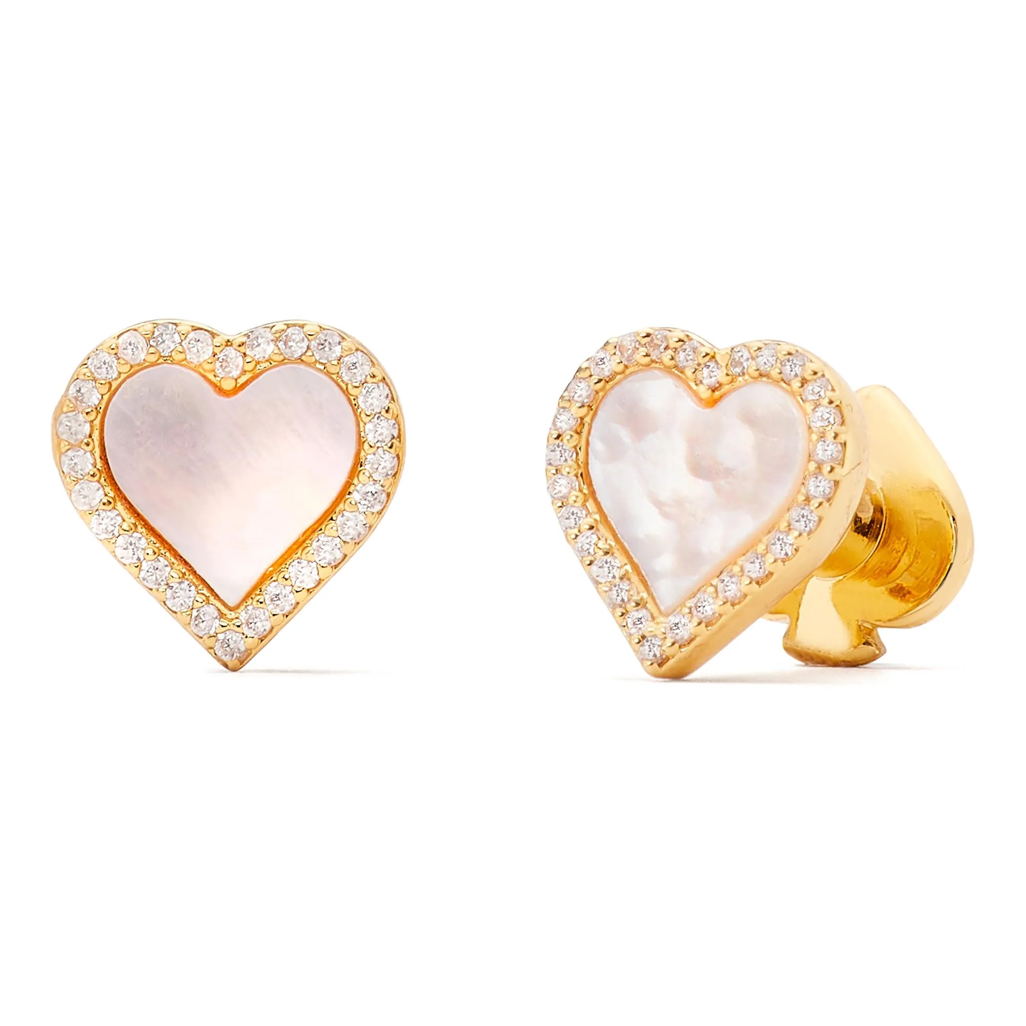 kate spade new york Take Heart Studs - Clear/Gold