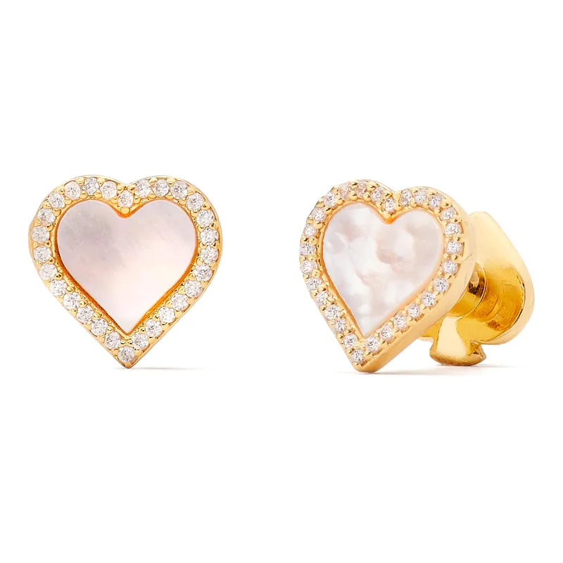 kate spade new york Take Heart Studs - Clear/Gold