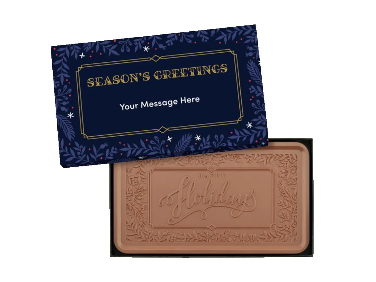 Happy Holidays Epic 1lb. Chocolate Bar with Personalized Packaging