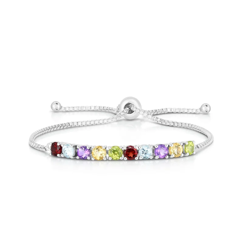 Jilco Inc Multi Gemstone Bolo Bracelet